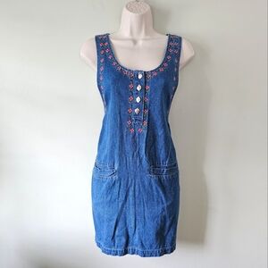 Vintage Street Blues Denim Mini Dress